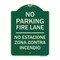 Signmission No Estacione Zona Contra Incendio Heavy-Gauge Aluminum Architectural Sign, 24" H, G-1824-23848 A-DES-G-1824-23848 - alternate 1